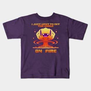 World On Fire Kids T-Shirt